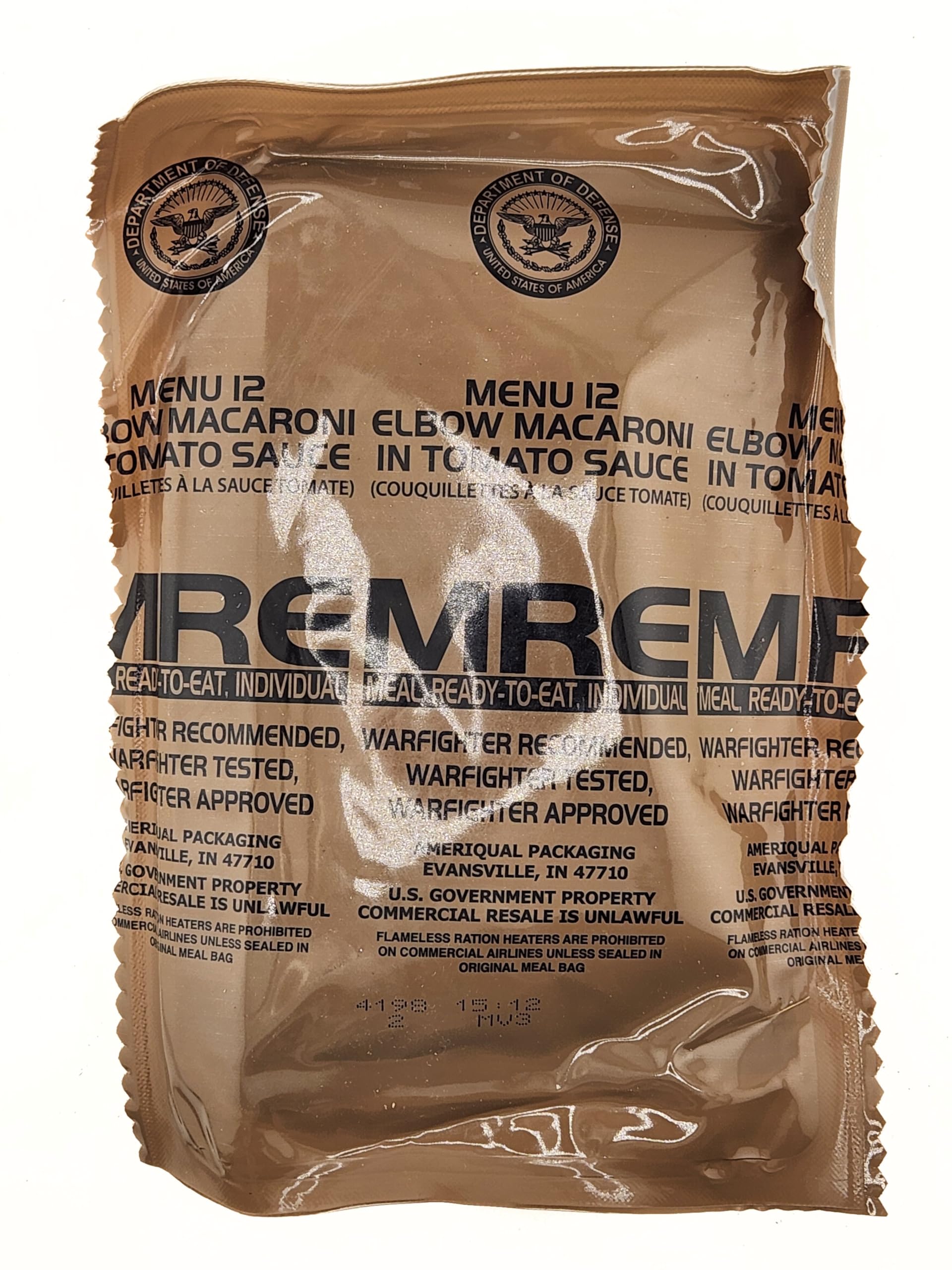 Amazon.com: Genuine Military MRE - Menu 12 Elbow Macaroni with